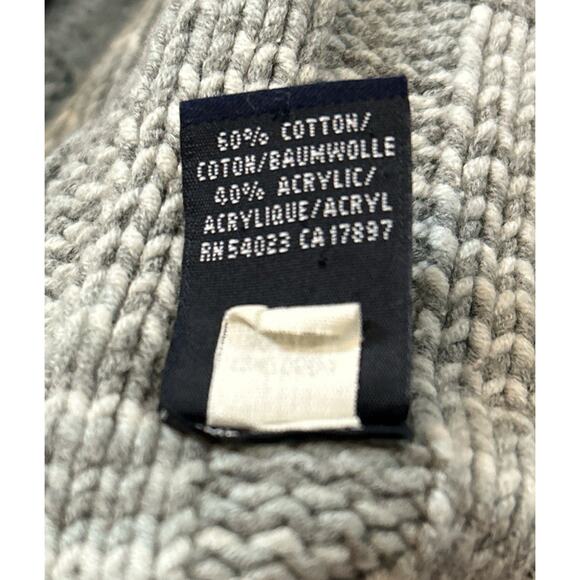 Vintage Y2K GAP Women’s Gray Ribbed Knit Sweater Button Collar Striped Size L - Picture 9 of 12